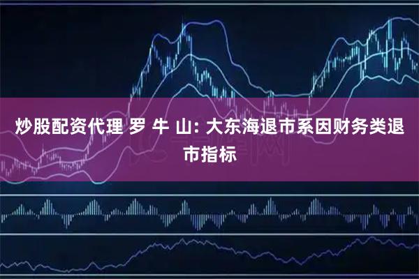 炒股配资代理 罗 牛 山: 大东海退市系因财务类退市指标